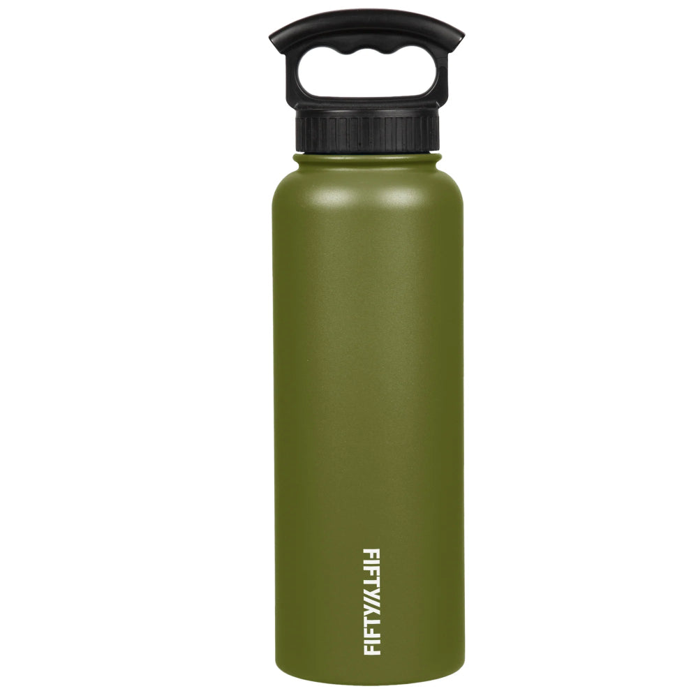 Fifty Fifty 40oz/1.1L Bottle w 3 Finger Holder Lid