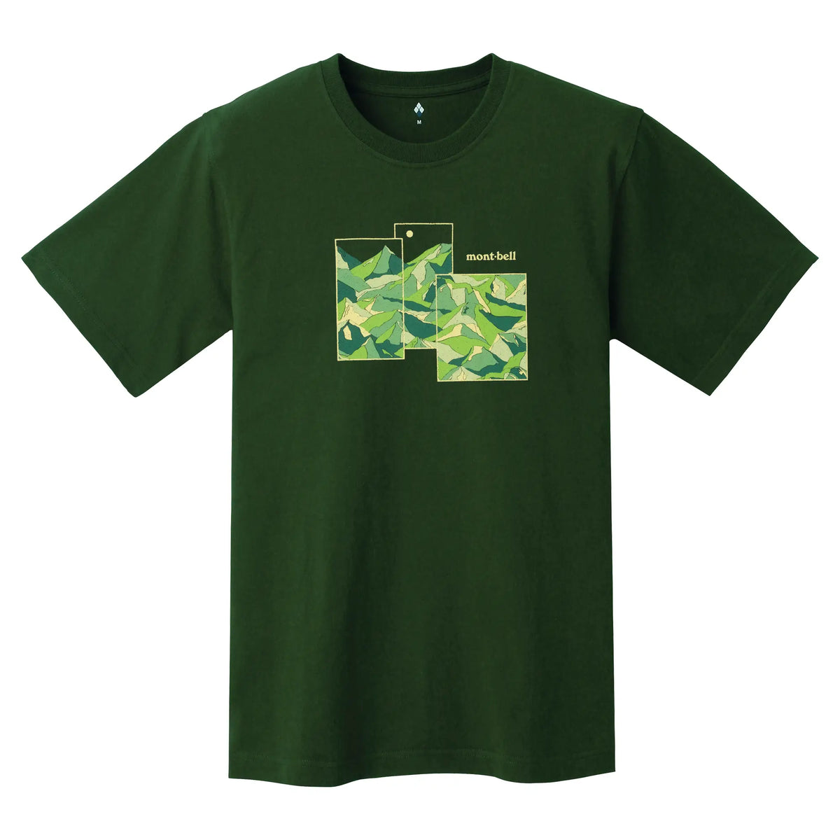 Montbell Pear Skin Cotton T Mountain Collage