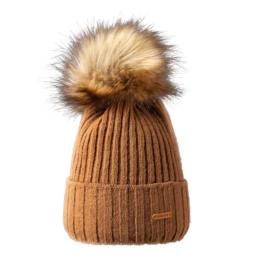Starling Magic Real Fur Pom Beanie