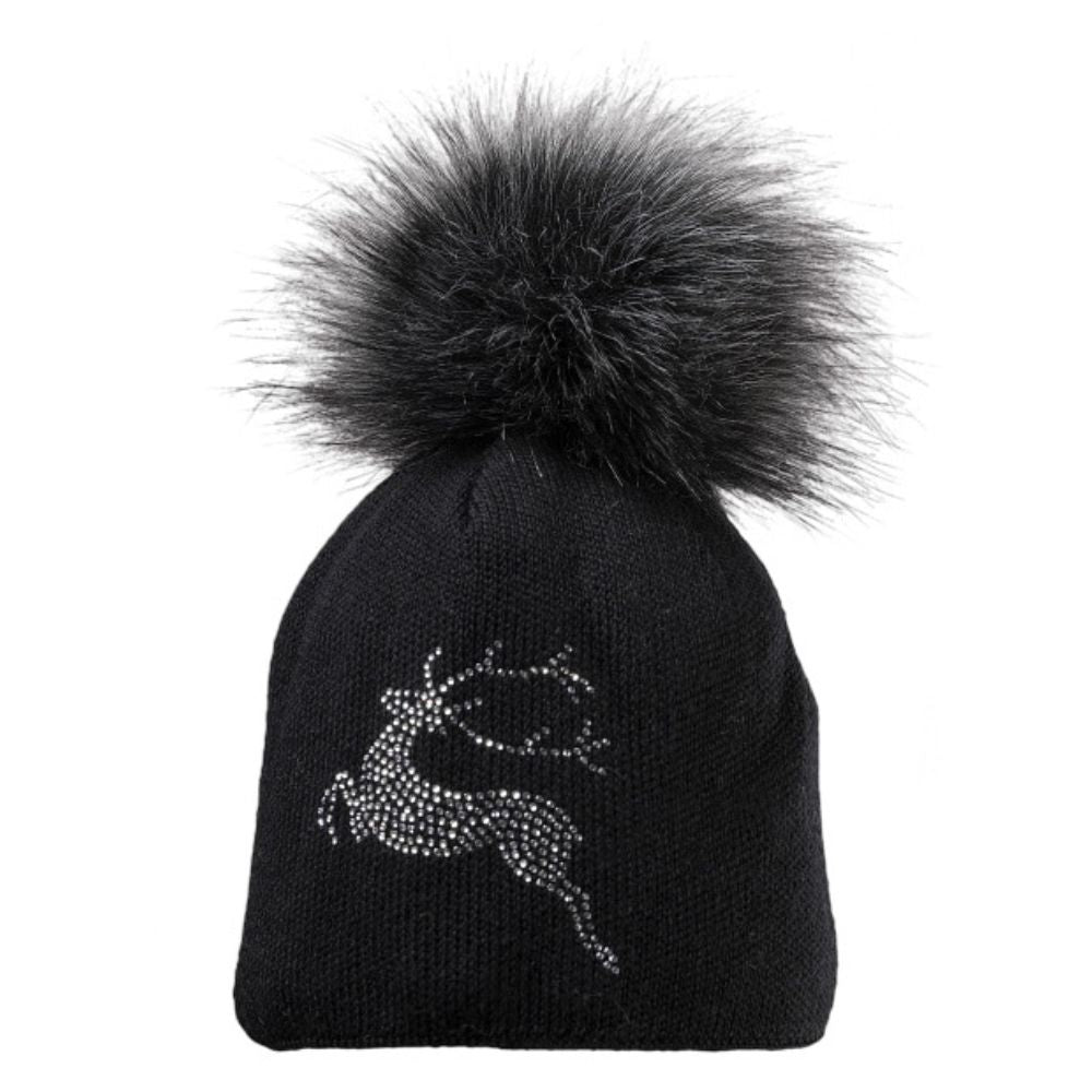Starling Silver Bling Merino Real Fur Pom Beanie