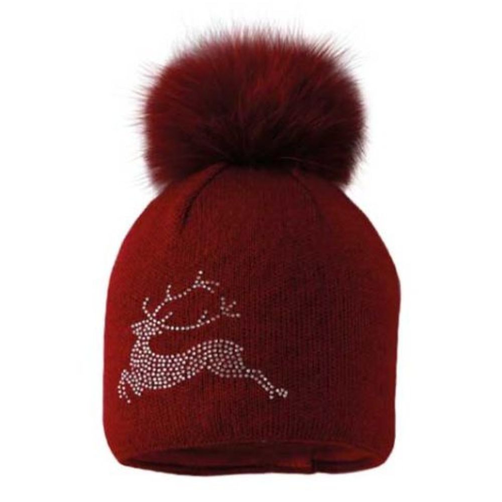 Starling Silver Bling Merino Real Fur Pom Beanie