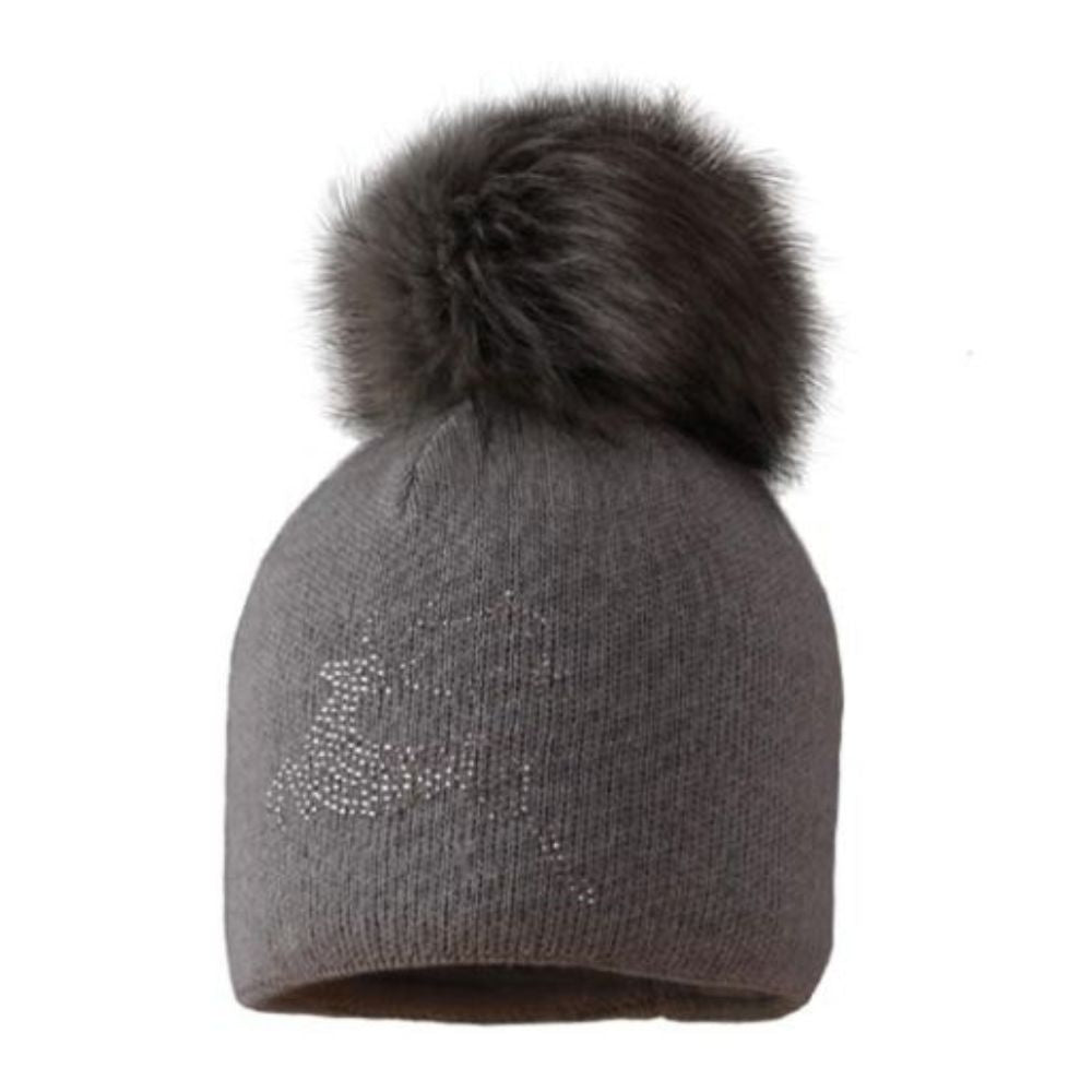 Starling Silver Bling Merino Real Fur Pom Beanie