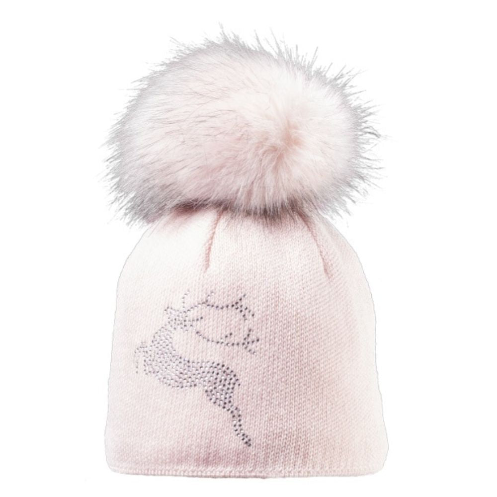 Starling Silver Bling Merino Real Fur Pom Beanie